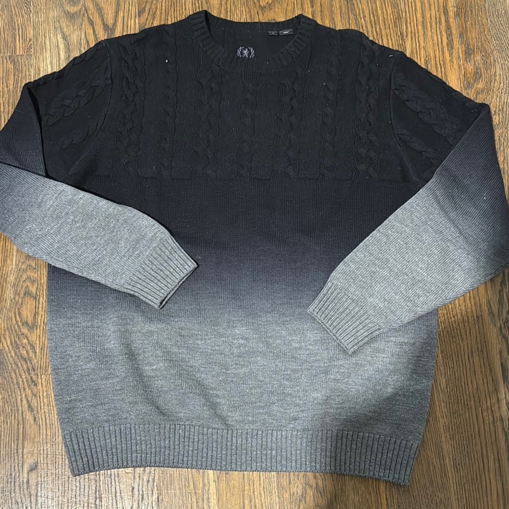 Men's Bugatchi Black and Gray Sweater